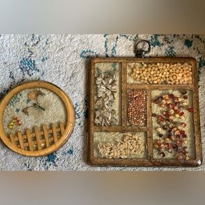 Acrylic Hot Plate Wall Hanging Trivet with Inlayed seeds by Gamut Designs
